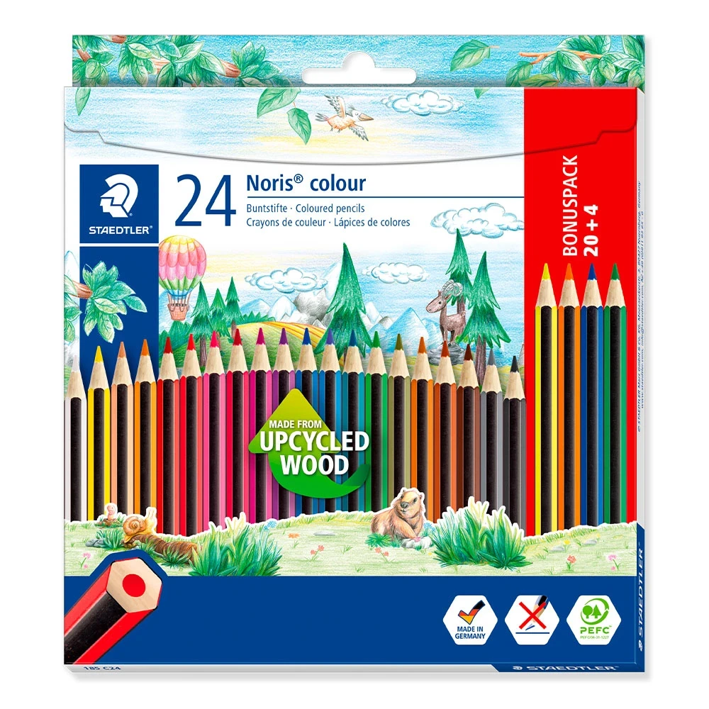 185 C24P Lápis de Cor Staedtler Noris Promocional 20+4 Cores